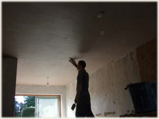 Picture of a ceiling being finished